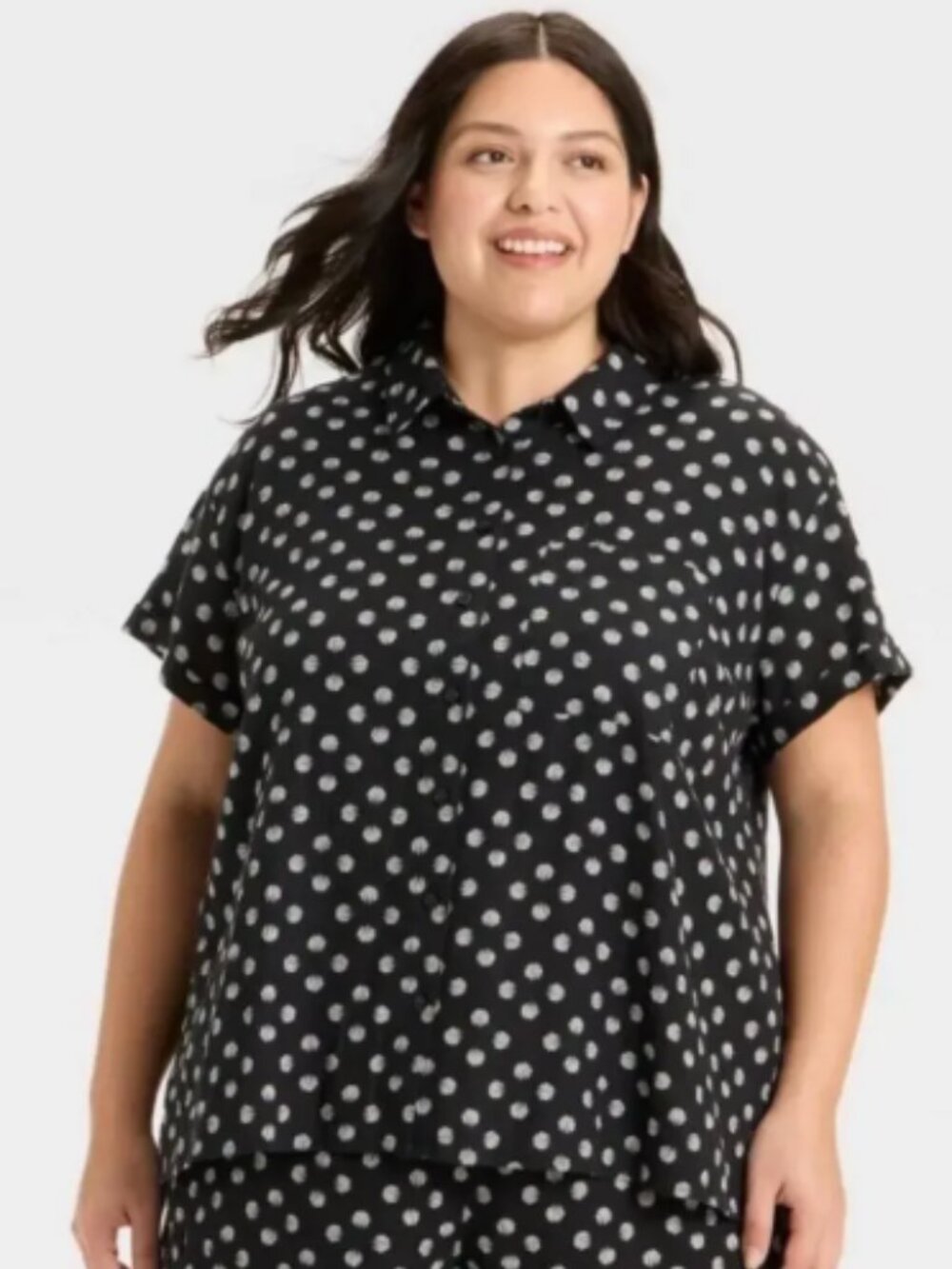 Ava & Viv Seashell Button-Down Shirt Size 2X NWT $30 MSRP